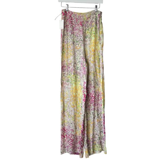 Wilfred Aritzia Wide Leg High Waist Pant Colorful Floral Abstract Print Size 6 - Picture 9 of 9